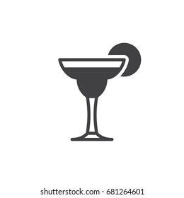 Cocktail margarita icon vector, filled flat sign, solid pictogram isolated on white. Symbol, logo illustration. Pixel perfect vector graphics