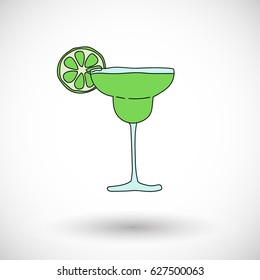 Cocktail Margarita vector cartoon icon with round shadow