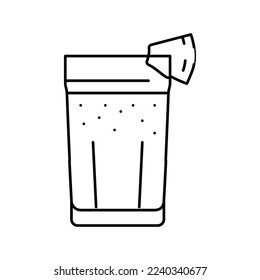 cocktail melon line icon vector. cocktail melon sign. isolated contour symbol black illustration