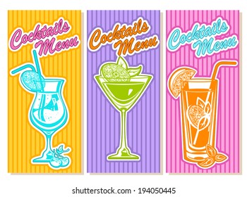 Cocktail menu cards