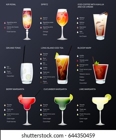 Cocktail Menu Description Cocktail Recipes Price Stock Vector (Royalty ...