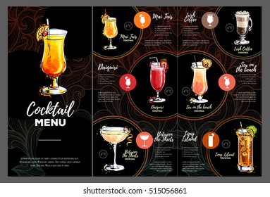 Cocktail Menu Design Stock Vector (Royalty Free) 515056861 | Shutterstock