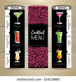 Cocktail menu design