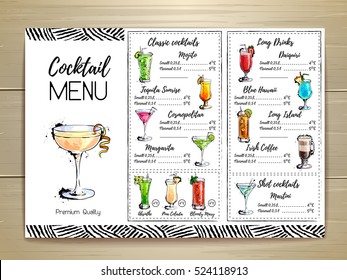 Cocktail menu design