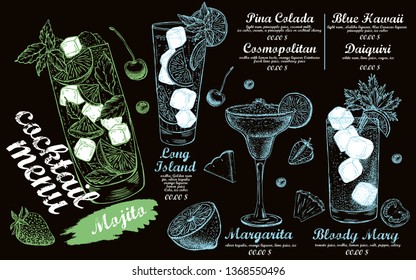 Cocktail menu design template.