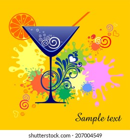Cocktail menu with glasses and place for your text. vector illustration 