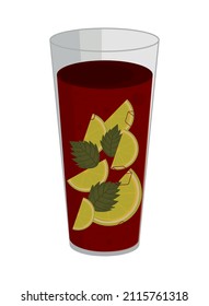 cóctel con icono de menta y limón
