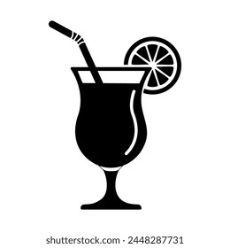 Cocktail or mocktail drink icon symbol. vector illustration