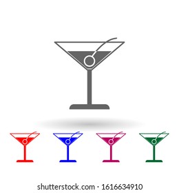 Cocktail multi color icon. Simple glyph, flat vector of web icons for ui and ux, website or mobile application