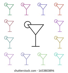 Cocktail multi color style icon. Simple thin line, outline vector of summer icons for ui and ux, website or mobile application