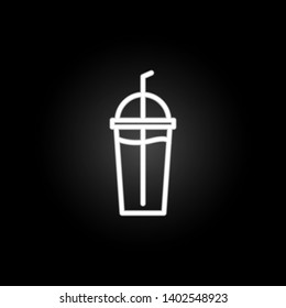 Cocktail neon icon. Elements of summer set. Simple icon for websites, web design, mobile app, info graphics