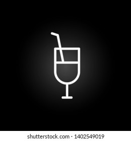 Cocktail neon icon. Elements of summer set. Simple icon for websites, web design, mobile app, info graphics