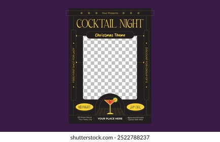 Cocktail Night Flyer.  Vector template