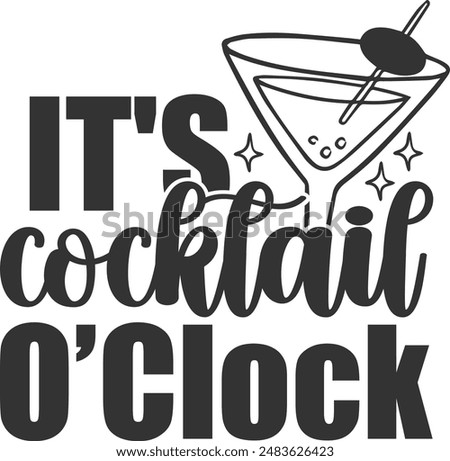It's Cocktail O'clock - Cocktail Illustration