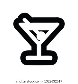 cocktail with olive icon symbol
