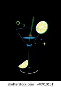 Cocktail on a black background