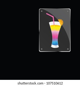 cocktail on glass illustration