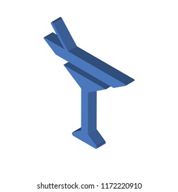 Cocktail on a glass isometric left top view 3D icon