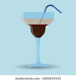 A cocktail on a gray background. Color. Drinks on the background. Vector 