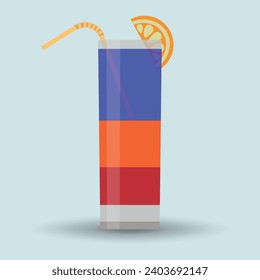 A cocktail on a gray background. Color. Drinks on the background. Vector 