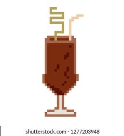 Cocktail on the white background. Pixel art.