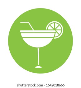 cocktail with orange fruit cup vector illustration design