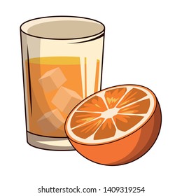 cocktail with orange icon cartoon vector illustration graphic design