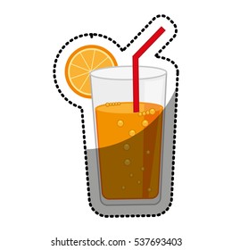 cocktail orange juice citrus fruit vector illustration design