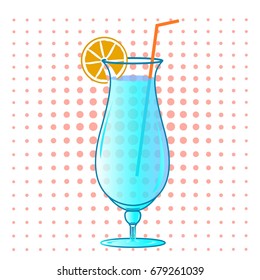 cocktail with orange vector illustration 