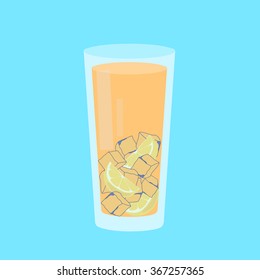 Cocktail with oranges and ice.