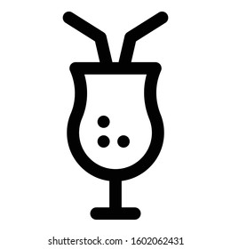 
Cocktail Outline bold Vector Icon which can be easily modified or Edited
