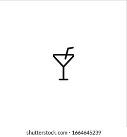 Cocktail outline icon illustration- vector