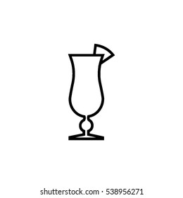 Cocktail outline icon with pineapple