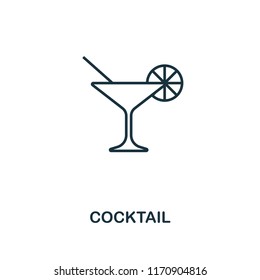 Cocktail outline icon. Simple element illustration. Cocktail icon in outline style from party icon collection. Design for mobile and web design, apps, software, print.