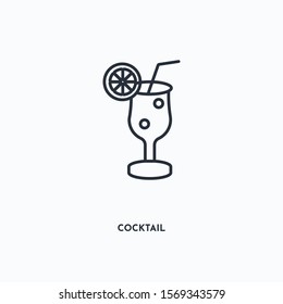 Cocktail outline icon. Simple linear element illustration. Isolated line Cocktail icon on white background. Thin stroke sign can be used for web, mobile and UI.