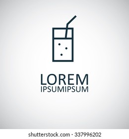 cocktail outline, thin, flat, digital icon for web and mobile
