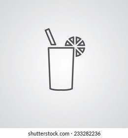 cocktail outline thin symbol, dark on white background, logo editable, creative template 