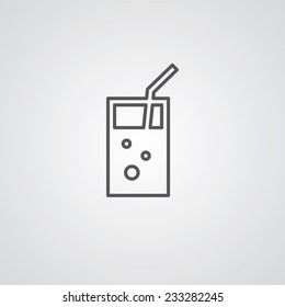 cocktail outline thin symbol, dark on white background, logo editable, creative template 