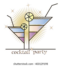 Cocktail party. Cocktail background. Menu design. Wine card design. Vector illustration.