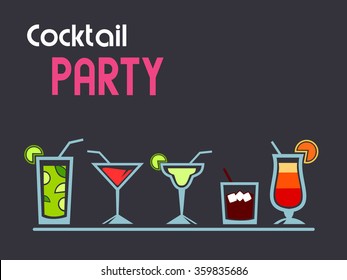 Cocktail Party Background Various Drinks Copy Stock Vector (Royalty ...