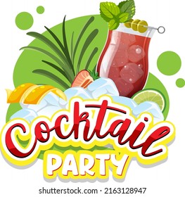 A cocktail party banner text illustration