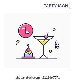 Cocktail Party Color Icon. Cocktail Reception. Celebration Organized For Purposes Of Social Or Business Networking. Party Concept. Isolated Vector Illustration