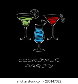Cocktail party design menu background. EPS8 vector.