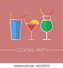 Cocktail party design menu background. Vector illustration