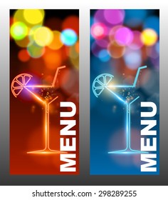 Cocktail party design menu (vector image)