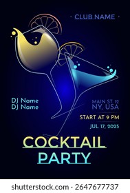 Cocktail party flyer poster with event details