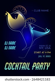 Cocktail party flyer poster with event details