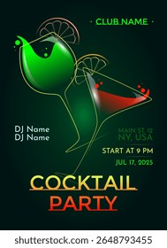 Cocktail party flyer poster with event details