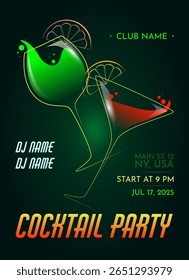 Cocktail party flyer poster with event details