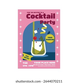 Cocktail party flyer poster template design